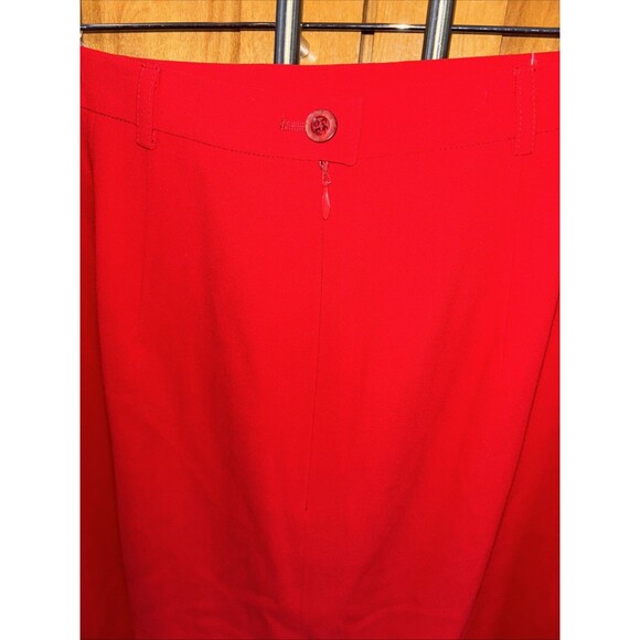Escada Two Piece Skirt Suit Set Short Sleeve Blazer Women 40 42 M Red Wool Zip - Picture 10 of 16